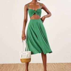 Reformation Hart Two Piece Set Green Size Medium